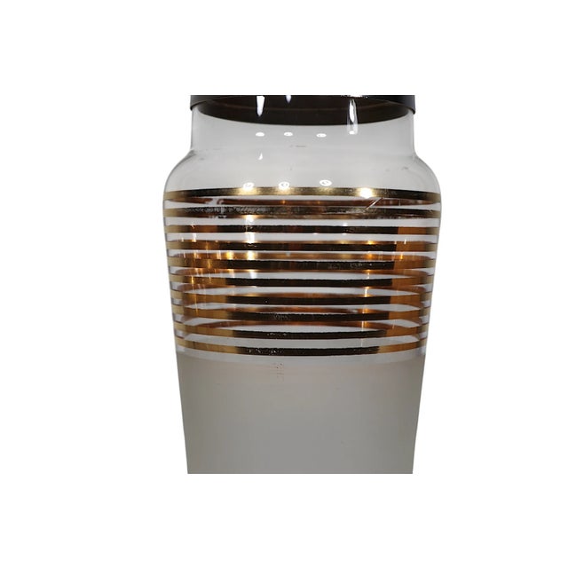 7 Pc. Art Deco Mid Century Gold Band Cocktail Set by Derby Shelton C 1940's For Sale In New York - Image 6 of 12