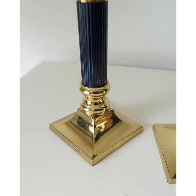 Vintage Gilded Brass Candlesticks, 1970s, Set of 2 For Sale - Image 6 of 13