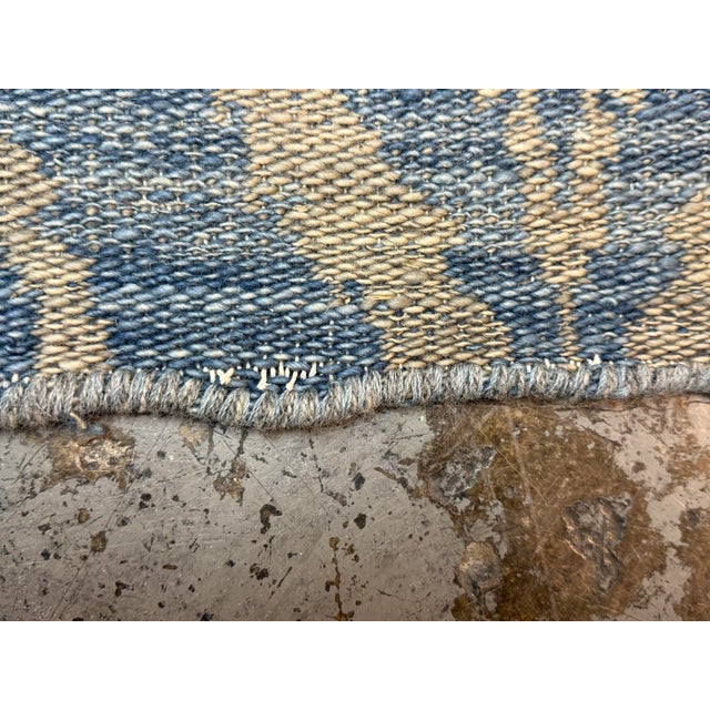 4ft4in X 8ft 11in Hand Woven Indian Tribal Flat Woven Runner For Sale - Image 4 of 6