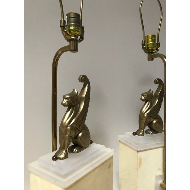 Metal Pair Midcentury Gryphon Lamps For Sale - Image 7 of 11