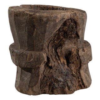 19th Century European Wooden Mortar For Sale