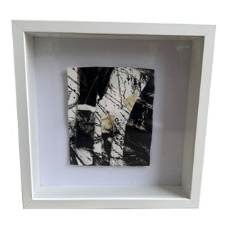 Small, Black and White Collage in White Frame For Sale