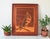 Vintage framed handmade marquetry picture features wood inlay artwork of people in a sailboat. No makers mark. Minor age...