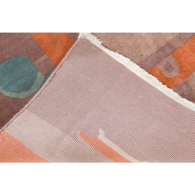 Textile Doris Leslie Blau Vintage Chinese Abstract Pale Sand Hand-Knotted Wool Rug For Sale - Image 7 of 7