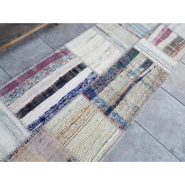 Turkish Mid 20th Century Kurdish Handwoven Kililim Runner Carpet For Sale - Image 3 of 10