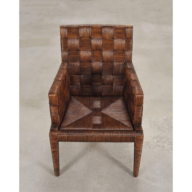Set of Four John Hutton for Donghia Block Island Cane Armchairs For Sale - Image 11 of 18