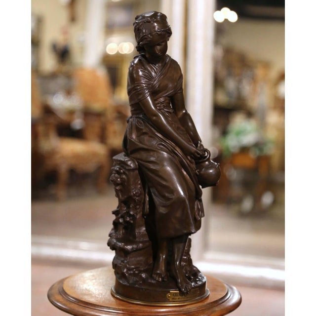 Bronze 19th Century French Bronze Figure La Cruche Cassée by Mathurin Moreau For Sale - Image 8 of 13