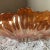 1940s 1940s Large Marigold Carnival Glass Elongated Bowl with Scalloped Edges Serving Bowl or Planter For Sale - Image 5 of 8