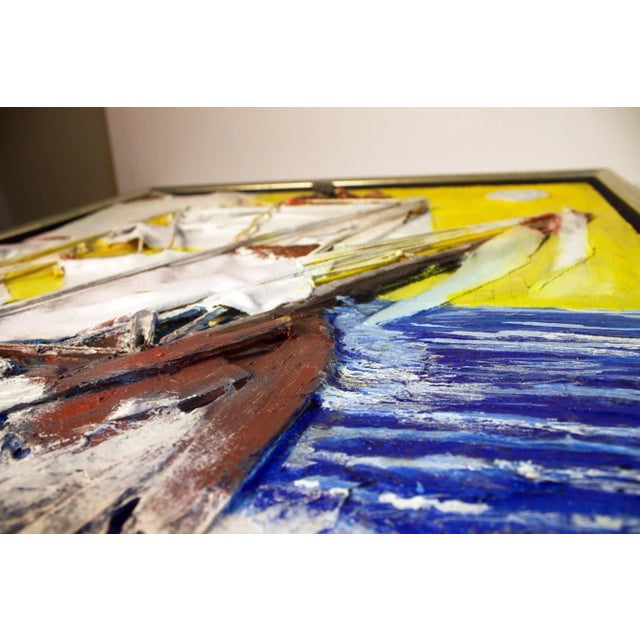 Contemporary Contemporary Mixed Media Art of an American Clipper Ship For Sale - Image 3 of 8