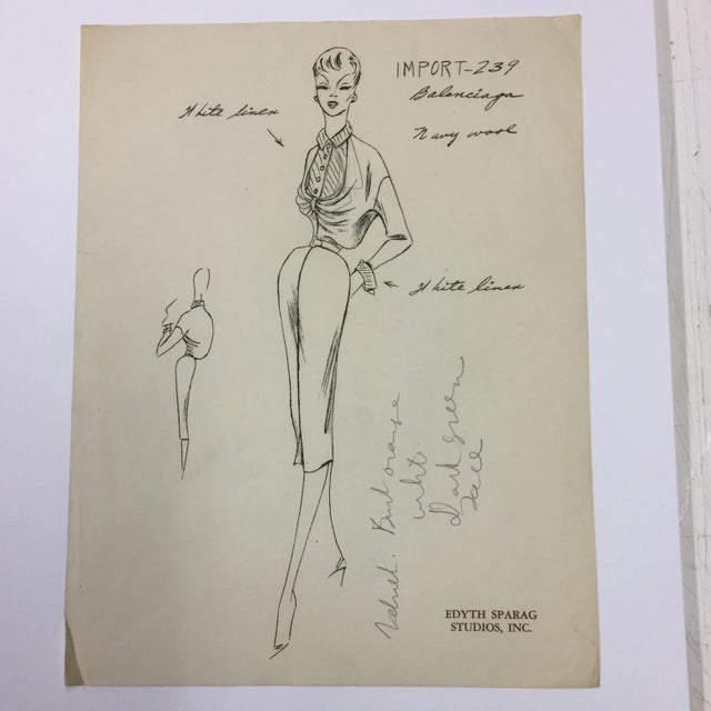 Original Fashion Drawing Edyth Sparag Studios For Sale - Image 4 of 4