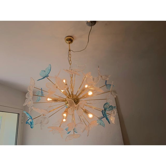 Italian Sputnik Butterfly Chandelier in Murano Glass, Venini Style For Sale - Image 11 of 12