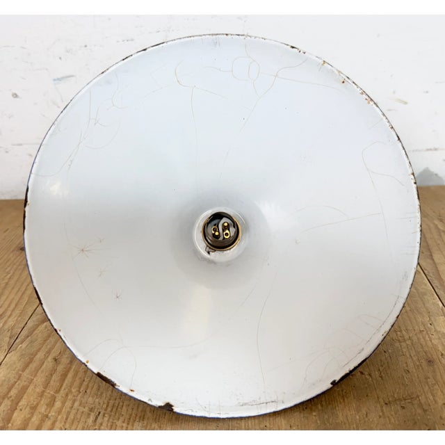 Industrial Blue Enamel Factory Pendant Lamp, 1950s For Sale - Image 14 of 17