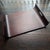 Vintage Mid Century Mahogany Stained Solid Wood Sleigh Tray For Sale - Image 10 of 12
