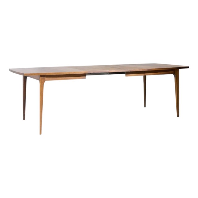 Broyhill Brasilia Mid Century Expanding Walnut Dining Table With 3 Leaves For Sale