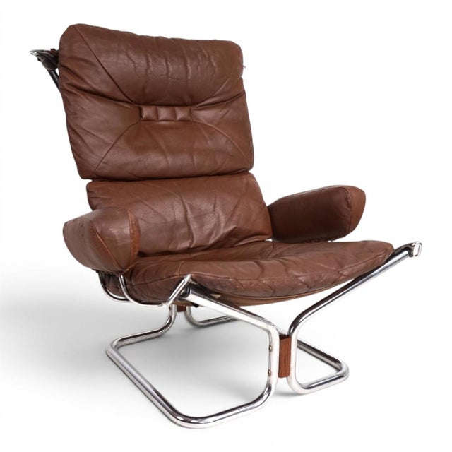 Wing Leather Armchair by Harald Relling for Westnofa, 1970 For Sale - Image 12 of 18