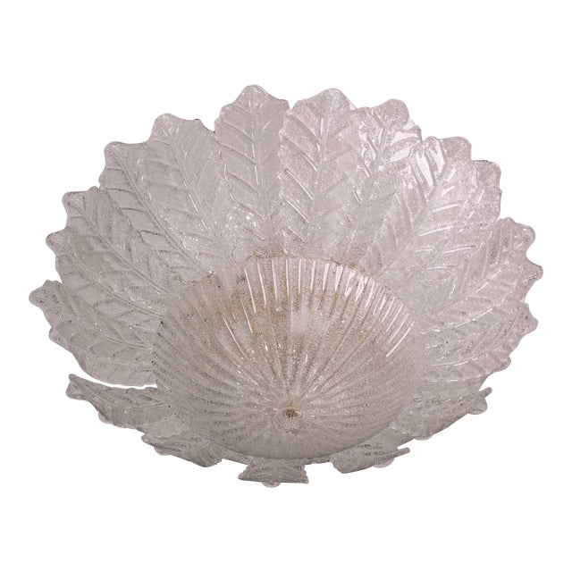 Catania Large Size Murano Clear Transparent Glass Ceiling Light, 1970s For Sale