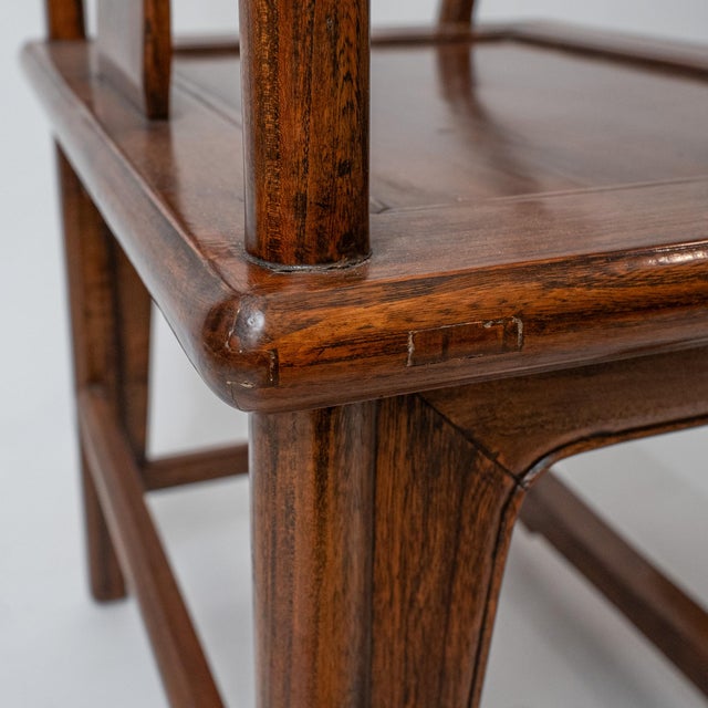 Pair of Chinese Ming-Style Horseshoe Armchairs in Solid Elm, Mid-20th Century For Sale - Image 11 of 16