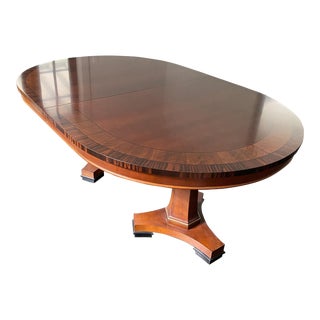 Baker Neoclassical Racetrack Oval Dining Table For Sale