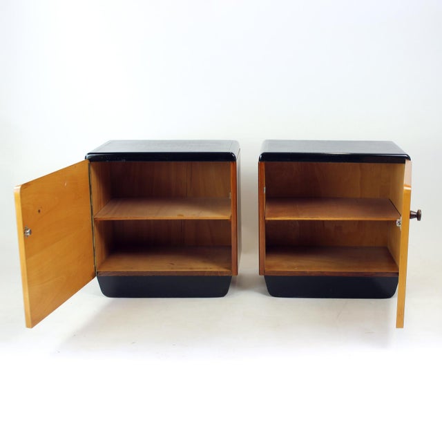 Bauhaus Czechoslovak Bedside Tables from Up Závody, 1930s, Set of 2 For Sale - Image 3 of 15