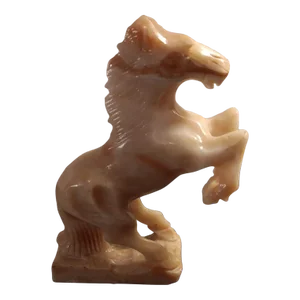 Vintage Carved Variegated Solid Onyx Gallop Horse Sculpture