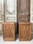 Pair of bedside tables in oak and oak veneer, circa 1930-50. Single-door front with cross-shaped elements. Adjustable...