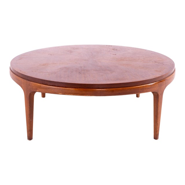 Lane Rhythm Mid Century Round Walnut Coffee Table Chairish