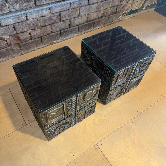 Plastic Adrian Pearsall Brutalist "Sculptura" Cube Tables For Sale - Image 7 of 11