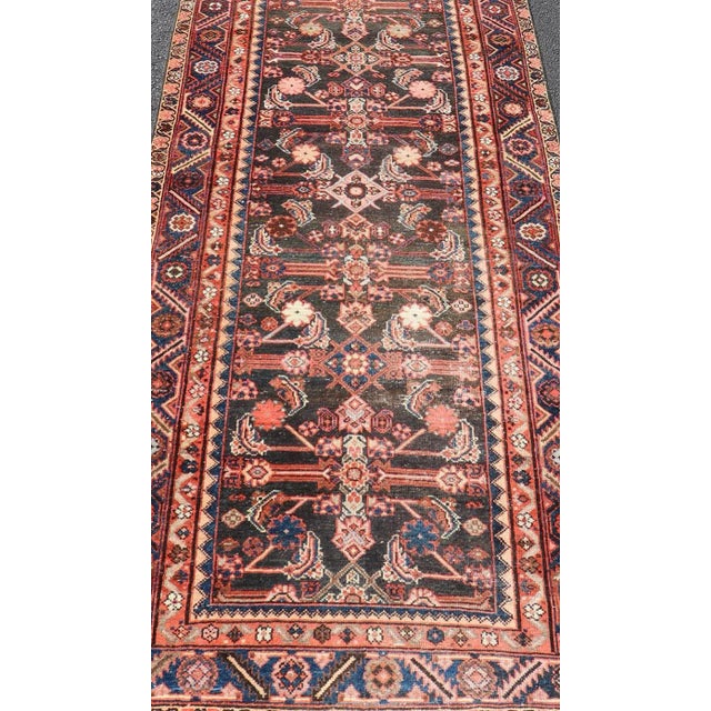 Antique Persian Hamadan Runner With All-Over Sub-Geometric Floral Design For Sale - Image 4 of 11