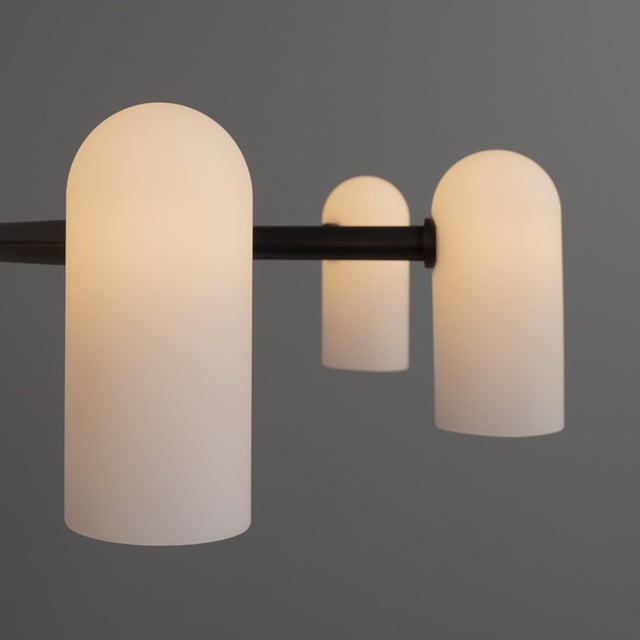 Schwung Odyssey Round Chandelier, 6-Light, Brass Lacquered Burnished Brass, Black Gunmetal, Polished Nickel For Sale In Greensboro - Image 6 of 11