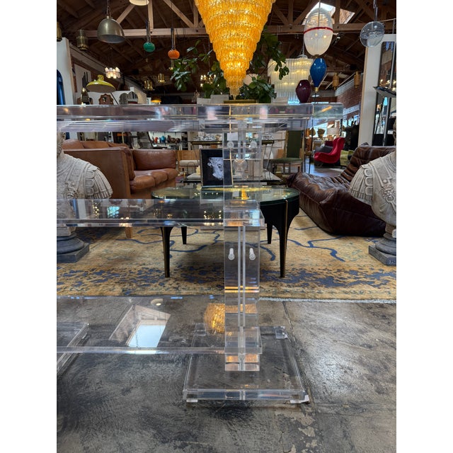 Vintage Italian Acrylic Console Table, 1970s For Sale - Image 10 of 12