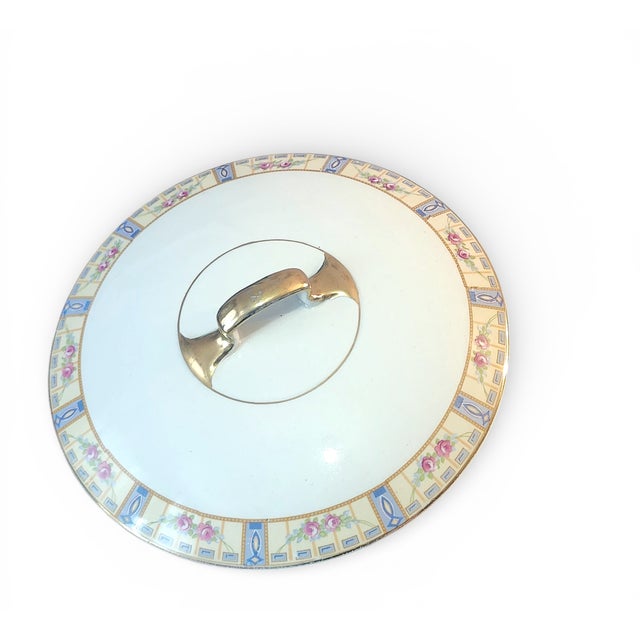 Meakin & Co. Antique J & G Meakin Hanley England Candida Round Covered Vegetable Casserole Bowl W Lid 1920s For Sale - Image 4 of 10