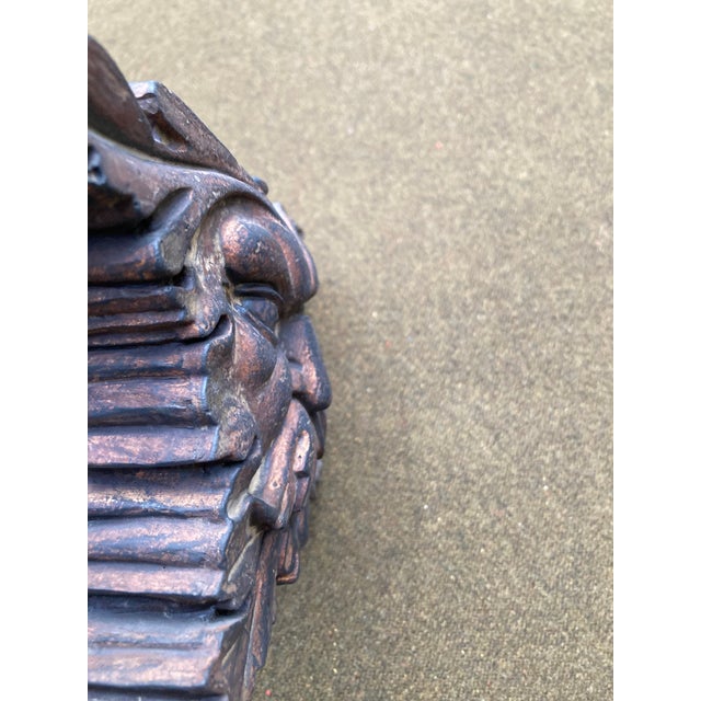 Gothic Vintage Green Man Plaster Cast Wall Decor For Sale - Image 3 of 4