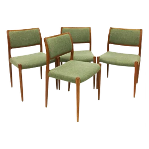 Model 80 Dining Chairs by Niels Otto Møller for J. L. Møller-Højbjerg, Denmark, Set of 4