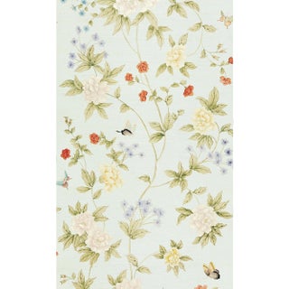 Sample - The House of Scalamandré Luoyang Garden Sisal Wallcovering, Sky For Sale