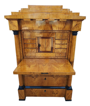 Biedermeier Secretary Desk in Cherrywood with Columns, 1820