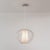 Bloom 14 Inch Pendant Light by Nova of California - White Slatted Cage Globe Bubble Orb Lantern - Satin Steel Canopy -...