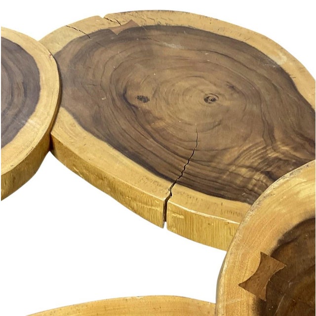 Organic Live Edge Walnut Slab Coffee Table – Multi-Section Wood W/ Butterfly Inlays For Sale In Atlanta - Image 6 of 9