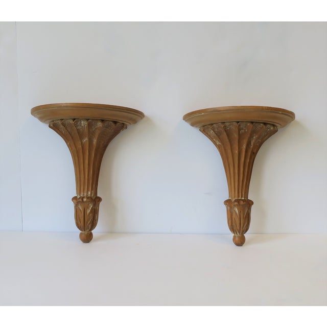 Italian Wood Wall Shelf Brackets Chairish
