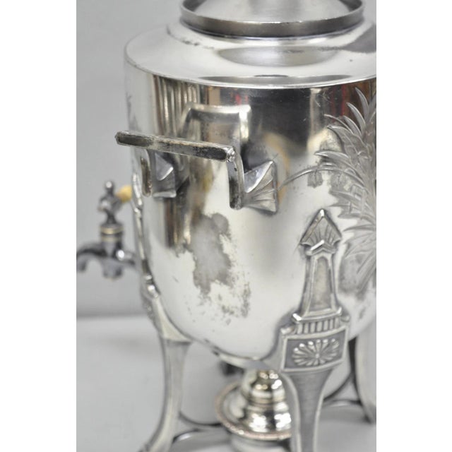 Antique Victorian Silver Plated Floral Engraved Coffee Samovar by Lucius Hart For Sale - Image 18 of 18