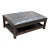 Arhaus Kent Leather Ottoman With Lower Trays For Sale