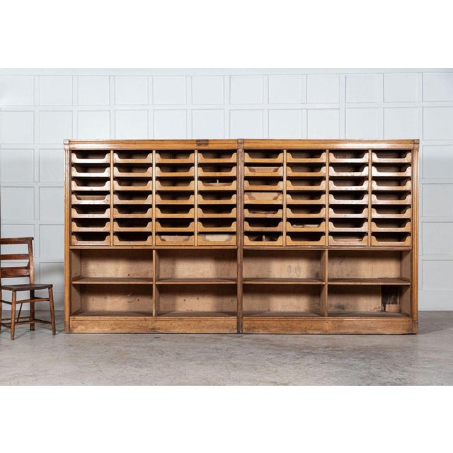 Monumental English Oak Haberdashery Cabinets, 1900s, Set of 2 For Sale - Image 4 of 18