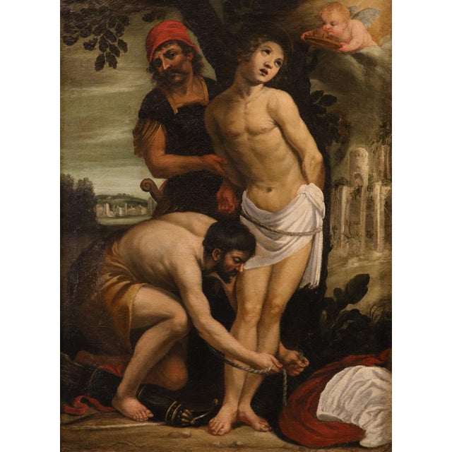 After Astolfo Petrazzi, Nude Saint Sebastian, 1630s, Oil Painting on Canvas, Framed For Sale - Image 15 of 15