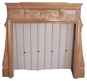 Large Decorative Victorian Pine Fireplace, 1880