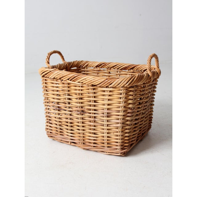 Vintage Woven Storage Basket For Sale - Image 4 of 11