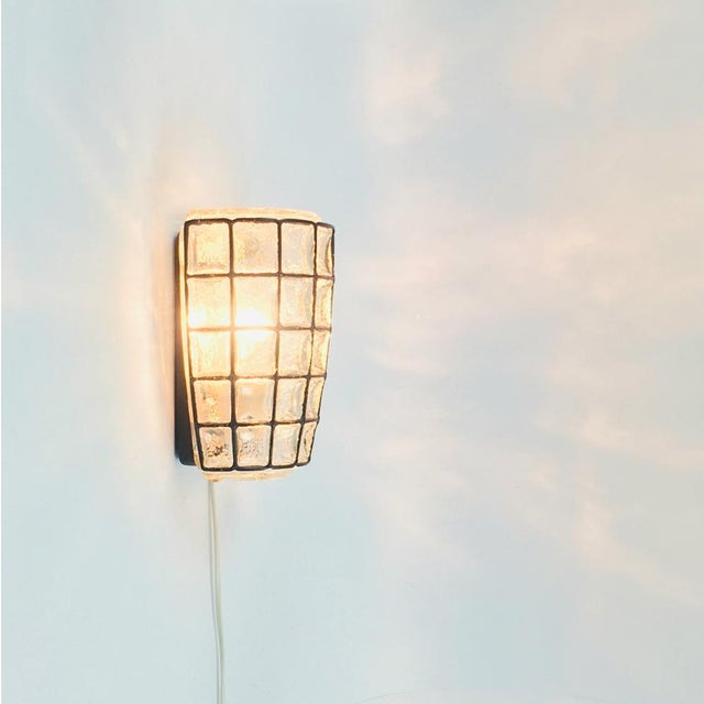 Mid-Century Modern Glass Wall Light from Limburg, Germany, 1970s For Sale - Image 4 of 11