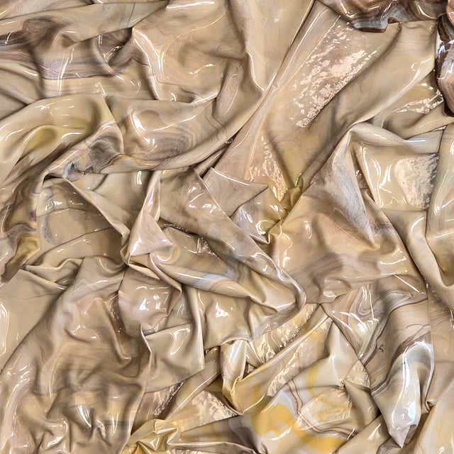 Paint "Suspiro" Round 36" Original Sculptural Abstract Painting by Shelly Floyd For Sale - Image 7 of 10