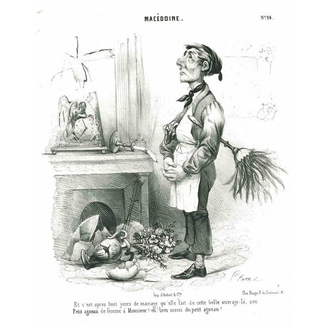 Lithograph on paper, France, mid-19th century. Signed in the plate. A finely executed satirical lithograph from the...