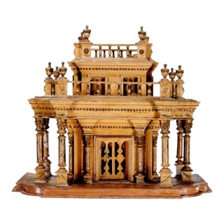 19th Grand Tour Century Italian Painted Wood Architectural Model For Sale