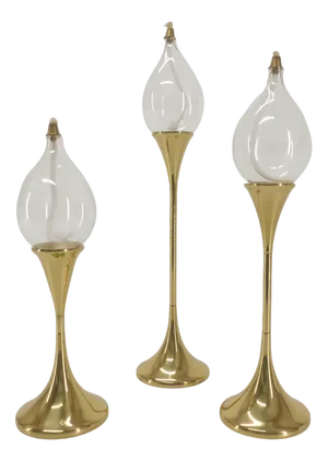 Brass Oil Lamps by Freddie Andersen, 1970, Set of 3