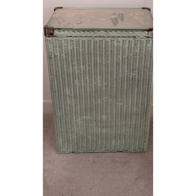Celadon Antique Wicker Storage Piece/ Hamper For Sale - Image 8 of 12